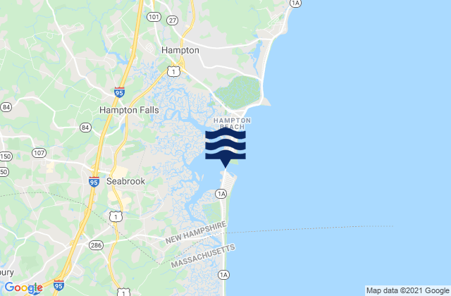 Mappa delle Getijden in Hampton Harbor, United States