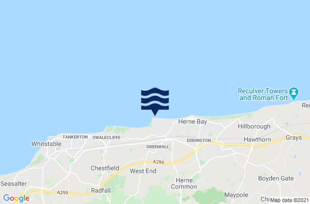 Mappa delle Getijden in Hampton Pier - East Beach, United Kingdom