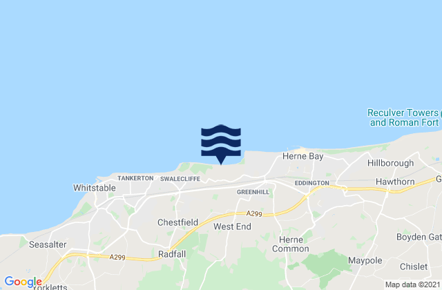 Mappa delle Getijden in Hampton Pier - West Beach, United Kingdom