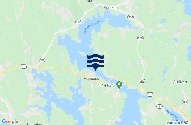 Mappa delle Getijden in Hancock, United States
