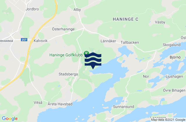 Mappa delle Getijden in Haninge, Sweden