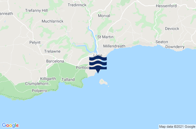 Mappa delle Getijden in Hannafore Beach, United Kingdom