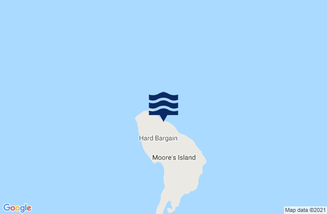 Mappa delle Getijden in Hard Bargain, Bahamas