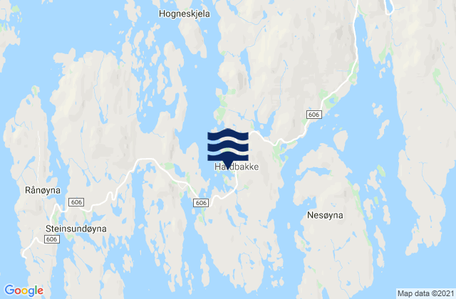Mappa delle Getijden in Hardbakke, Norway