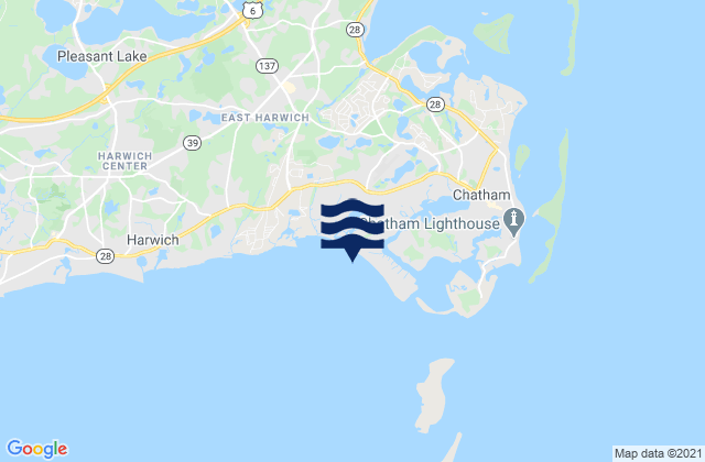 Mappa delle Getijden in Hardings Beach Chatham, United States