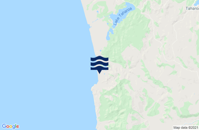 Mappa delle Getijden in Harihari Beach, New Zealand