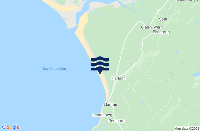 Mappa delle Getijden in Harlech Beach, United Kingdom