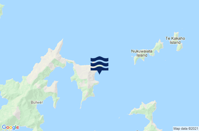 Mappa delle Getijden in Harris Bay, New Zealand