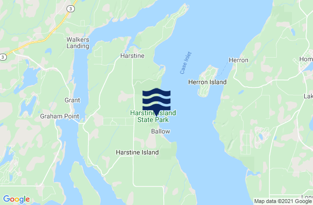 Mappa delle Getijden in Harstine Island, United States