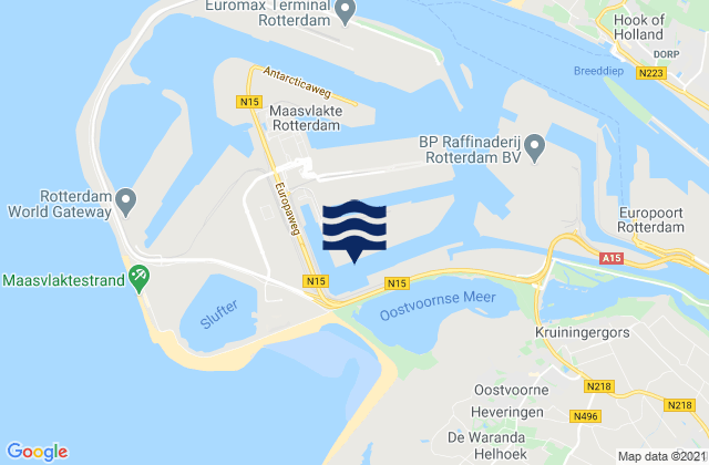 Mappa delle Getijden in Hartelhaven, Netherlands