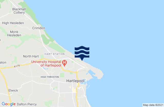 Mappa delle Getijden in Hartlepool North Sands Beach, United Kingdom