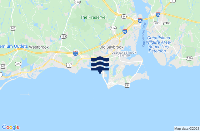 Mappa delle Getijden in Harveys Beach Old Saybrook, United States