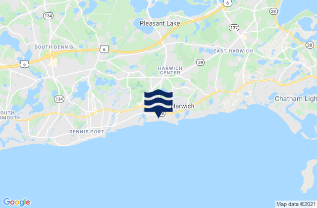 Mappa delle Getijden in Harwich Port, United States