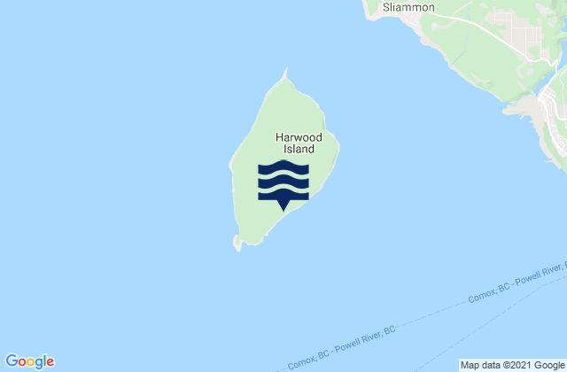 Mappa delle Getijden in Harwood Island, Canada