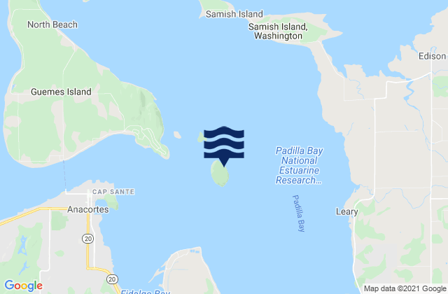 Mappa delle Getijden in Hat Island, United States