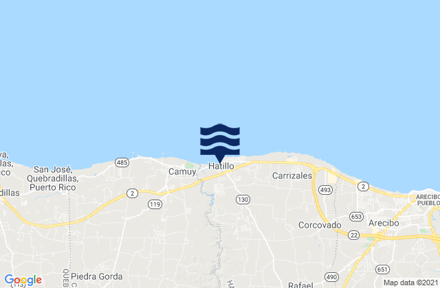 Mappa delle Getijden in Hatillo, Puerto Rico