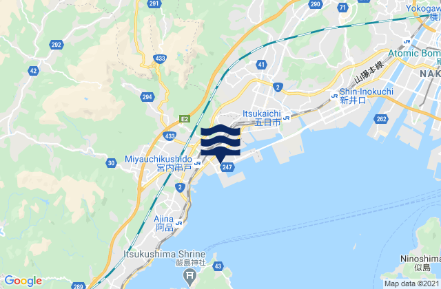 Mappa delle Getijden in Hatsukaichi, Japan