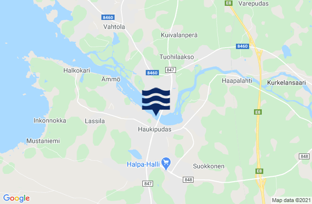 Mappa delle Getijden in Haukipudas, Finland