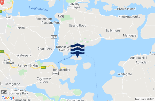 Mappa delle Getijden in Haulbowline Island, Ireland