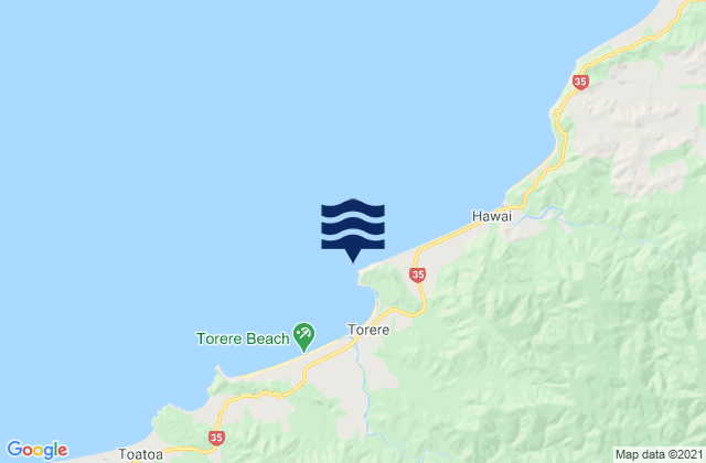Mappa delle Getijden in Haurere Point, New Zealand
