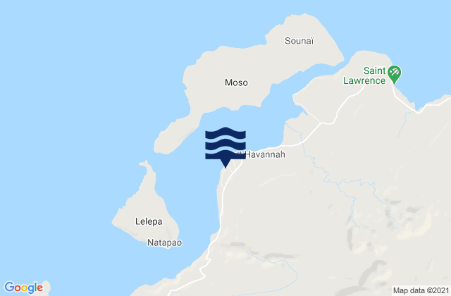 Mappa delle Getijden in Havannah Harbor Efate Island, New Caledonia