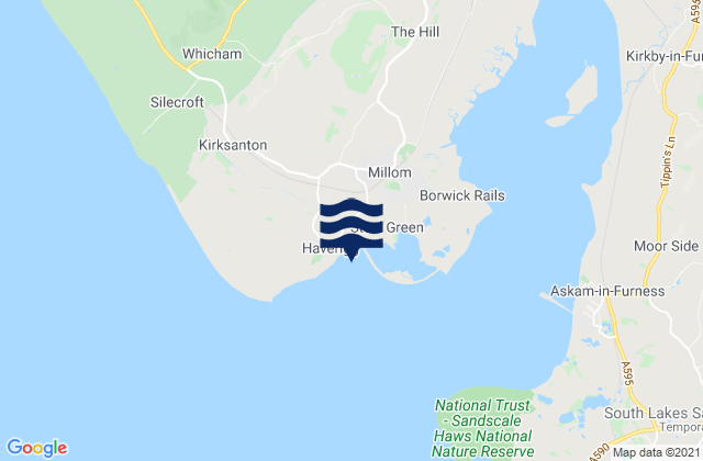 Mappa delle Getijden in Haverigg Beach, United Kingdom
