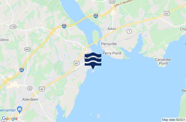 Mappa delle Getijden in Havre de Grace, United States
