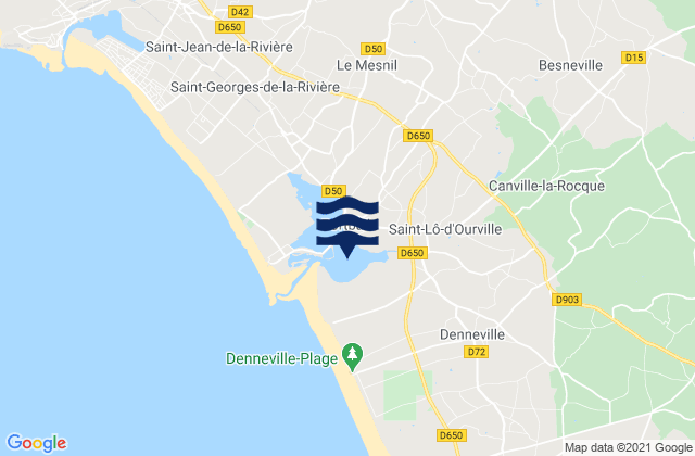 Mappa delle Getijden in Havre de Portbail, France