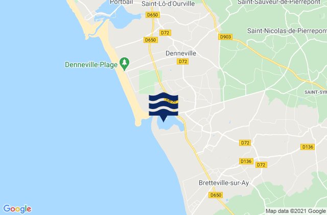 Mappa delle Getijden in Havre de Surville, France
