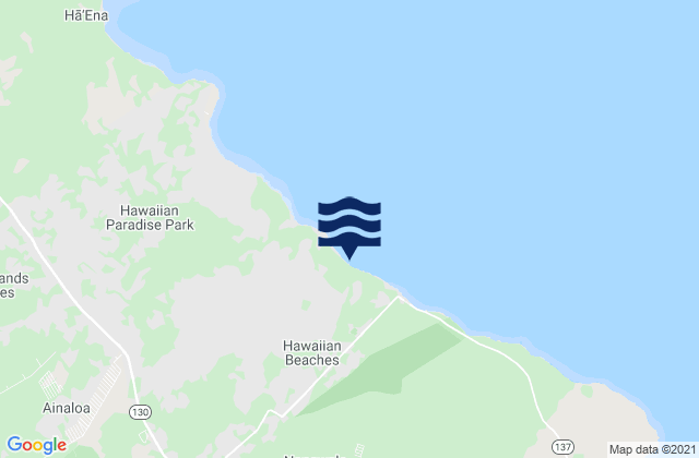 Mappa delle Getijden in Hawaiian Beaches, United States
