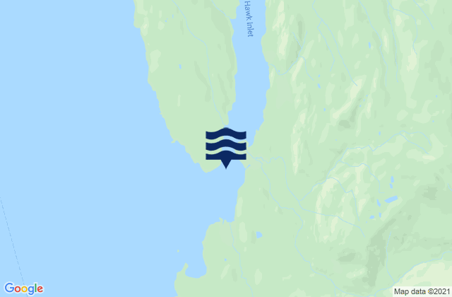Mappa delle Getijden in Hawk Inlet Hawk Point, United States