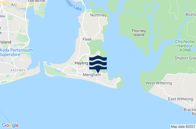 Mappa delle Getijden in Hayling Island, United Kingdom
