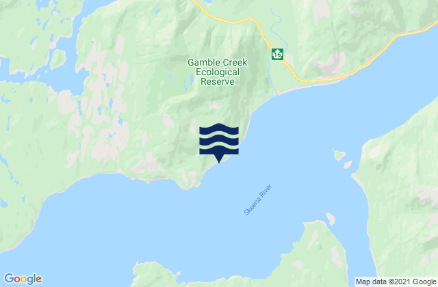 Mappa delle Getijden in Haysport, Canada
