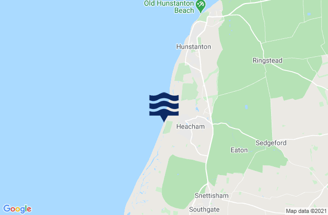 Mappa delle Getijden in Heacham Beach, United Kingdom