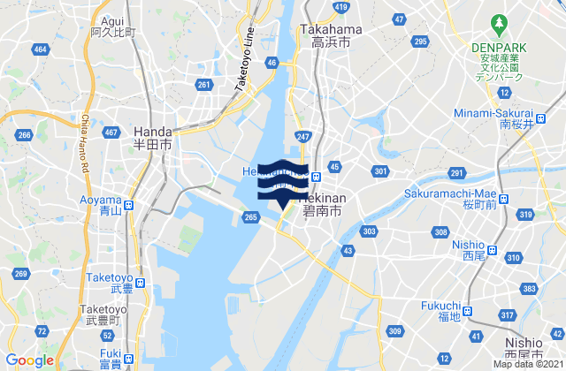 Mappa delle Getijden in Hekinan-shi, Japan