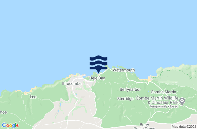 Mappa delle Getijden in Hele Bay Beach, United Kingdom