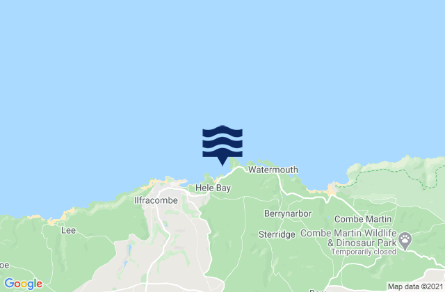 Mappa delle Getijden in Hele Bay, United Kingdom