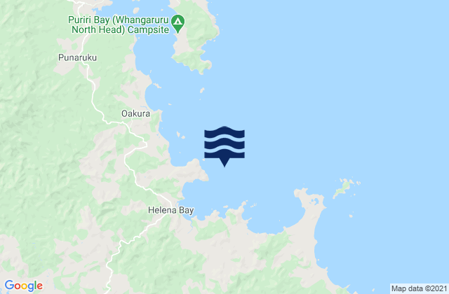 Mappa delle Getijden in Helena Bay, New Zealand