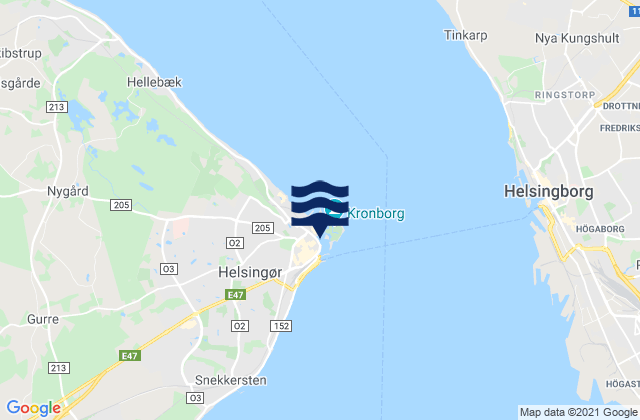 Mappa delle Getijden in Helsingør, Denmark