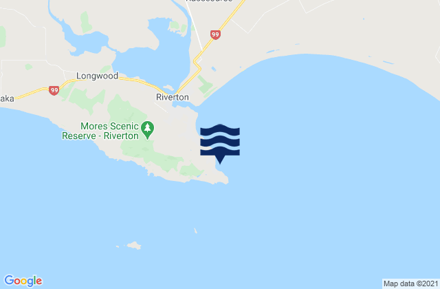 Mappa delle Getijden in Hendersons Bay, New Zealand