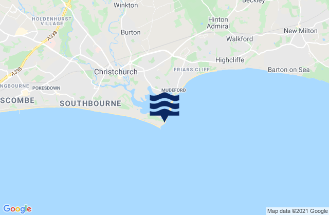 Mappa delle Getijden in Hengistbury Head, United Kingdom