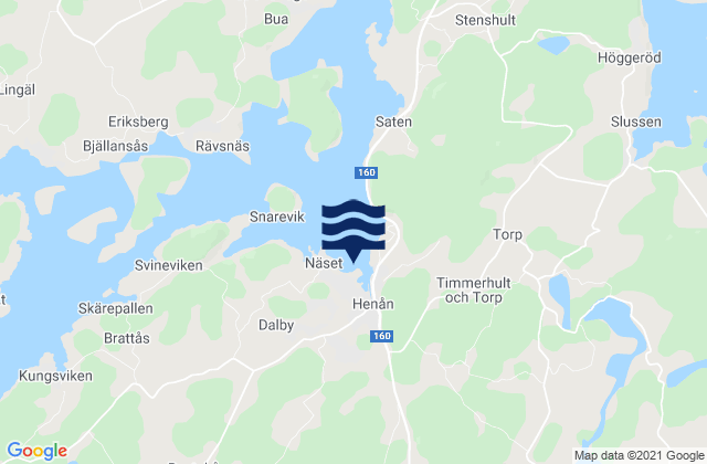 Mappa delle Getijden in Henån, Sweden