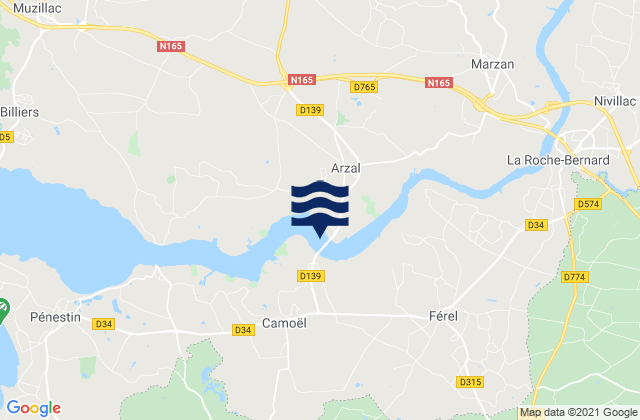 Mappa delle Getijden in Herbignac, France