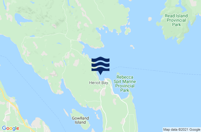 Mappa delle Getijden in Heriot Bay, Canada