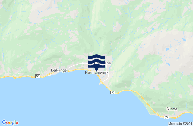 Mappa delle Getijden in Hermansverk, Norway