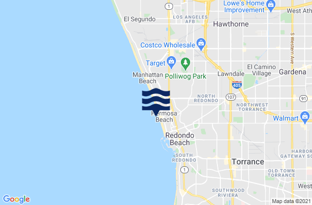 Mappa delle Getijden in Hermosa Beach, United States