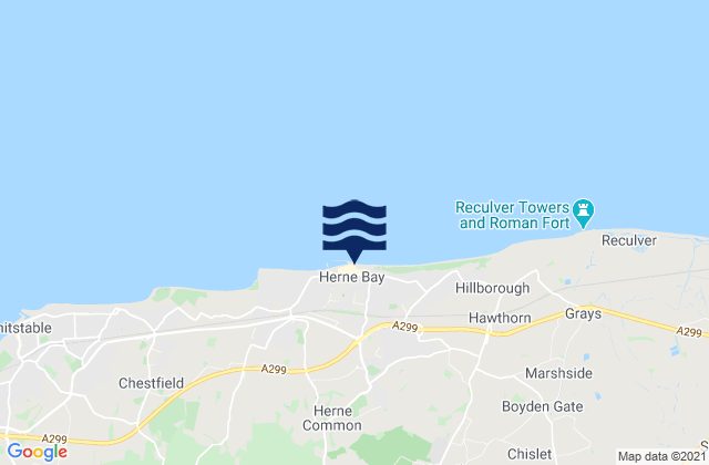 Mappa delle Getijden in Herne Bay, United Kingdom