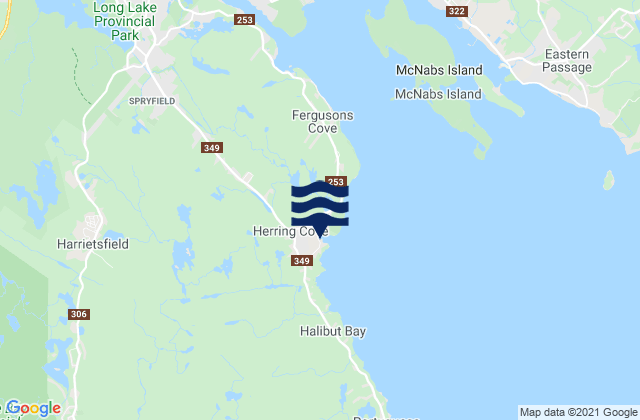 Mappa delle Getijden in Herring Cove, Canada