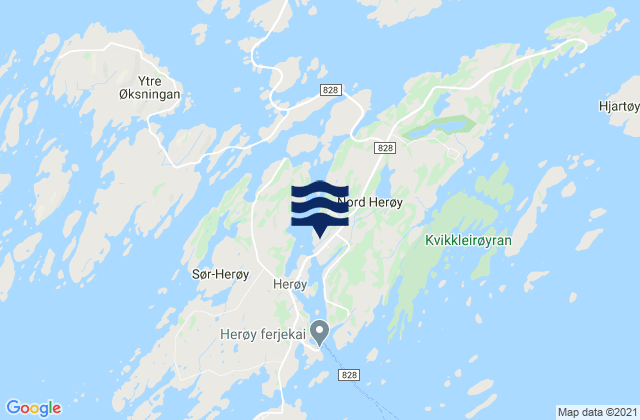 Mappa delle Getijden in Herøy, Norway