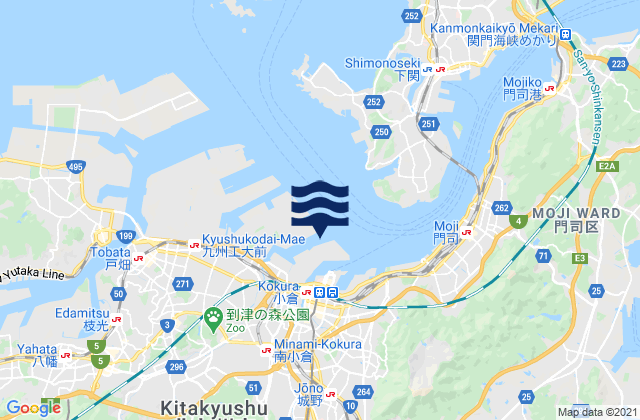 Mappa delle Getijden in Hiagari, Japan